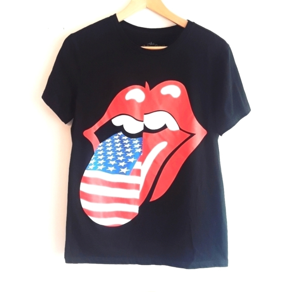 The Rolling stones American flag tongue red lips tee size S/M